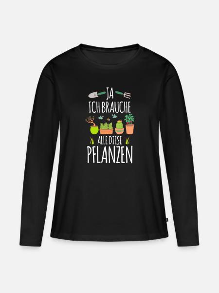 Garten - Frauen Premium Bio Langarmshirt - Schwarz