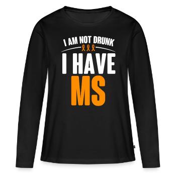 Multiple Sclerosis Senisbilization Orange Ribbon - Women's Premium Organic Long Sleeve Shirt - black - Front - Julia (174cm)