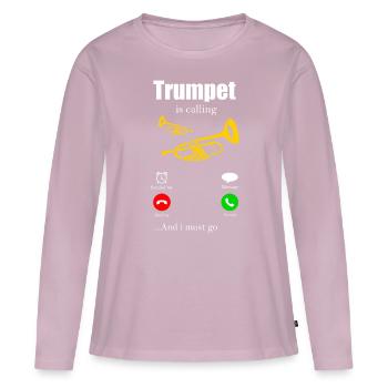 Trompete - Frauen Premium Bio Langarmshirt - Altrosa - Vorne - Julia (174cm)