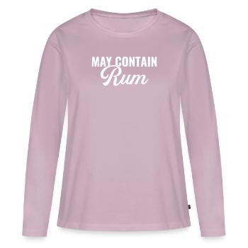 Peut contenir du rhum, du rhum - T-shirt manches longues Premium bio Femme - rose poudré - Devant - Julia (174cm)