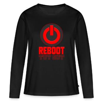 Informatiker & Systemadmin - Reboot Tut Gut - Frauen Premium Bio Langarmshirt - Schwarz - Vorne - Julia (174cm)