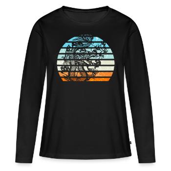 Dragon chinois - T-shirt manches longues Premium bio Femme - noir - Devant - Julia (174cm)