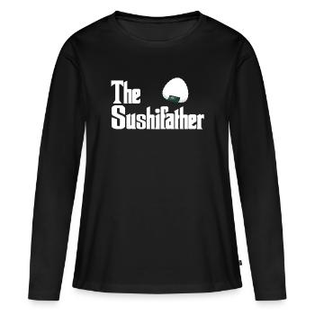 Sushi - T-shirt manches longues Premium bio Femme - noir - Devant - Julia (174cm)