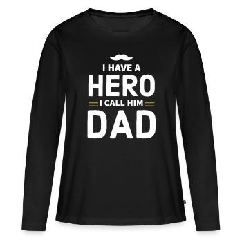 Fête des Pères, Fête des Pères, Fête des Pères, Fête des Pères - T-shirt manches longues Premium bio Femme - noir - Devant - Julia (174cm)