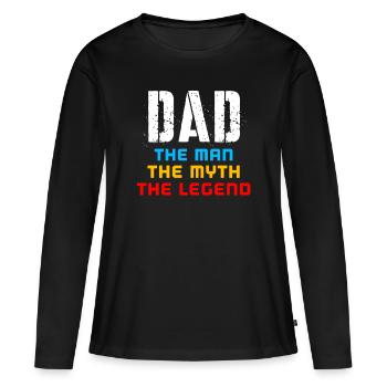 Fête des Pères, Fête des Pères, Fête des Pères, Fête des Pères - T-shirt manches longues Premium bio Femme - noir - Devant - Julia (174cm)