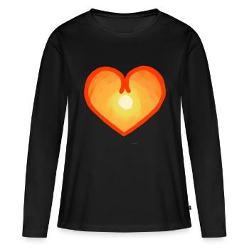 Coeur chaleureux Soleil soleil soleil soleil - T-shirt manches longues Premium bio Femme - noir - Devant - Julia (174cm)