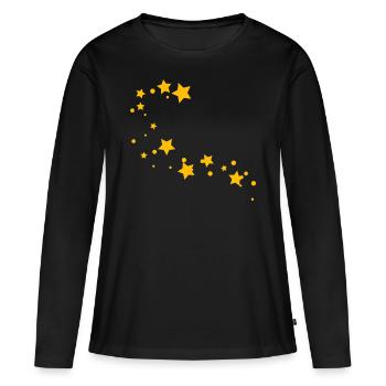 Étoile filante - T-shirt manches longues Premium bio Femme - noir - Devant - Julia (174cm)