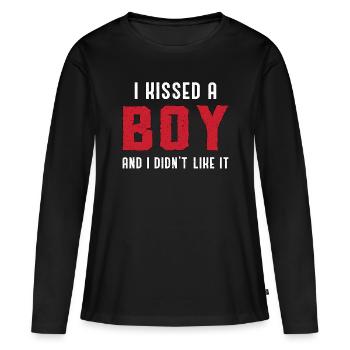 Lesbienne Lesbienne Lesbien Arc-en-ciel LGBT Cadeau - T-shirt manches longues Premium bio Femme - noir - Devant - Julia (174cm)