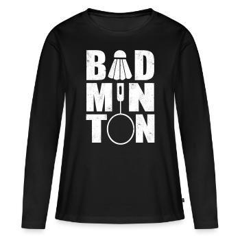 Badminton Balle de balle de badminton cadeau - T-shirt manches longues Premium bio Femme - noir - Devant - Julia (174cm)