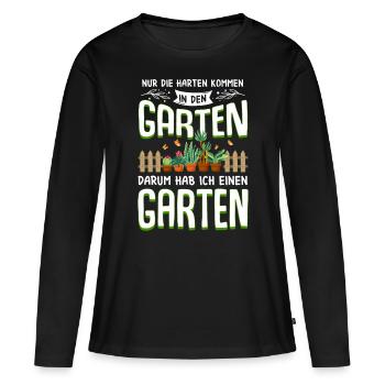 Garten - Frauen Premium Bio Langarmshirt - Schwarz - Vorne - Julia (174cm)