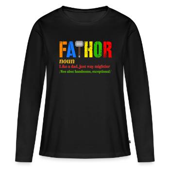 Fête des Pères, Fête des Pères, Fête des Pères, Fête des Pères - T-shirt manches longues Premium bio Femme - noir - Devant - Julia (174cm)