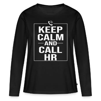 Ressources humaines HR Manager - T-shirt manches longues Premium bio Femme - noir - Devant - Julia (174cm)