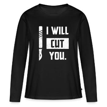 Chirurg Sprüche Geschenk Medizin Doktor Doc Arzt - Frauen Premium Bio Langarmshirt - Schwarz - Vorne - Julia (174cm)