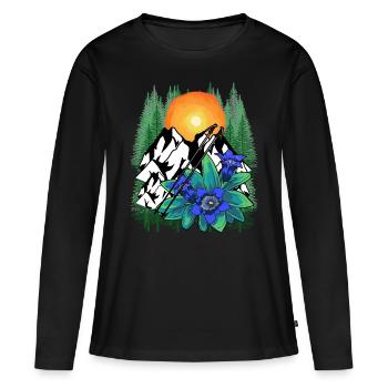 Autriche Suisse Allgäu Dolomites Tyrol du Sud Tyrol du Sud - T-shirt manches longues Premium bio Femme - noir - Devant - Julia (174cm)