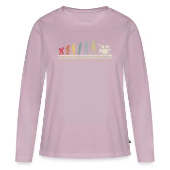 Drummer Schlagzeuger Evolution Drumsticks Geschenk - Frauen Premium Bio Langarmshirt - Altrosa - Vorne - Julia (174cm)