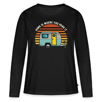 Camping Camping Caravane Camping Camper Camping - T-shirt manches longues Premium bio Femme - noir - Devant - Julia (174cm)