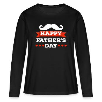 Fête des pères, fête des pères, fête des pères, fête des pères - T-shirt manches longues Premium bio Femme - noir - Devant - Julia (174cm)
