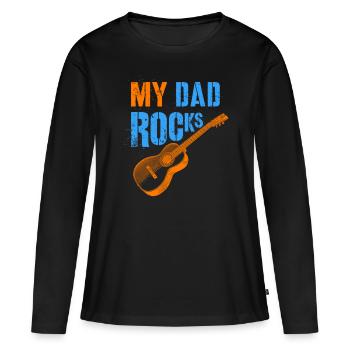 Fête des Pères, Fête des Pères, Fête des Pères, Fête des Pères - T-shirt manches longues Premium bio Femme - noir - Devant - Julia (174cm)