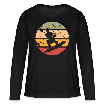 Wakeboard Wakeboarder - T-shirt manches longues Premium bio Femme - noir - Devant - Julia (174cm)