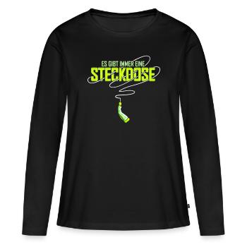 Il ya toujours une prise électrique véhicule - T-shirt manches longues Premium bio Femme - noir - Devant - Julia (174cm)