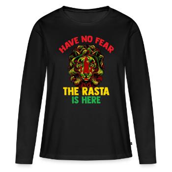 Rastafari Jamaica Reggae Raggae Ganja Marley Rasta - T-shirt manches longues Premium bio Femme - noir - Devant - Julia (174cm)