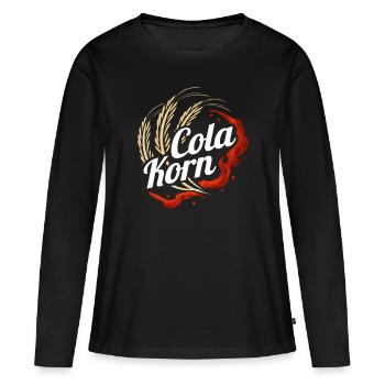 Cola Korn - Lustiges Korn Cola Design - Frauen Premium Bio Langarmshirt - Schwarz - Vorne - Julia (174cm)