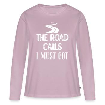 Asphalte constructeurs de routes - T-shirt manches longues Premium bio Femme - rose poudré - Devant - Julia (174cm)