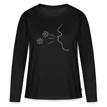 Virus corona - T-shirt manches longues Premium bio Femme - noir - Devant - Julia (174cm)