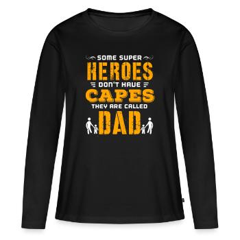 Fête des Pères, Fête des Pères, Fête des Pères, Fête des Pères - T-shirt manches longues Premium bio Femme - noir - Devant - Julia (174cm)