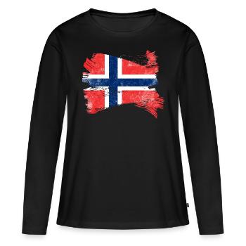 Pavillon de la Norvège - T-shirt manches longues Premium bio Femme - noir - Devant - Julia (174cm)
