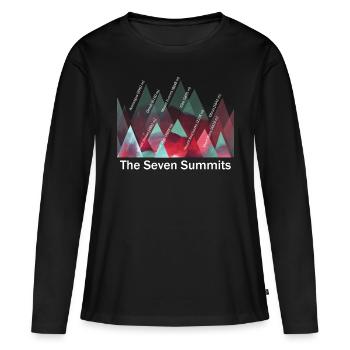 Sept sommets - T-shirt manches longues Premium bio Femme - noir - Devant - Julia (174cm)