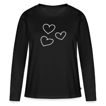 heart heart - Women's Premium Organic Long Sleeve Shirt - black - Front - Julia (174cm)