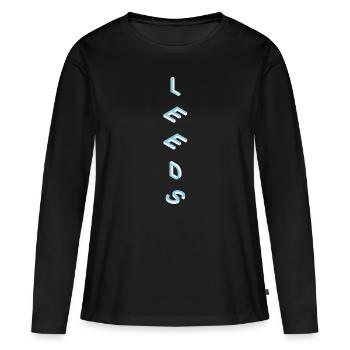Leeds - T-shirt manches longues Premium bio Femme - noir - Devant - Julia (174cm)