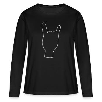 Rock and Roll - T-shirt manches longues Premium bio Femme - noir - Devant - Julia (174cm)