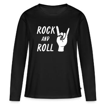 Rock and Roll - T-shirt manches longues Premium bio Femme - noir - Devant - Julia (174cm)
