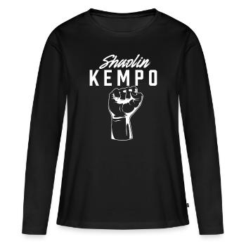 Shaolin Kempo Kenpo Karaté Sports de combat - T-shirt manches longues Premium bio Femme - noir - Devant - Julia (174cm)