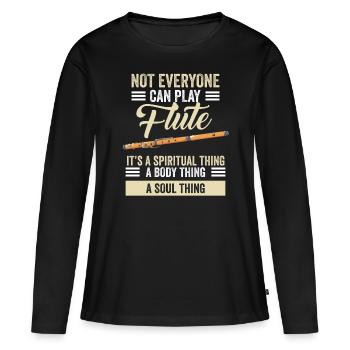 Flûte Flûtiste Flûte Flûte Flûte Flûte - T-shirt manches longues Premium bio Femme - noir - Devant - Julia (174cm)