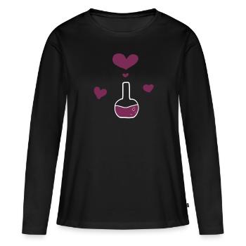 Chemie Kolben - Frauen Premium Bio Langarmshirt - Schwarz - Vorne - Julia (174cm)