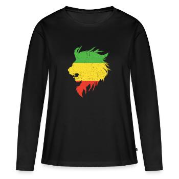 Rastafari Judah Marley Rasta Reggae Cadeau Jah - T-shirt manches longues Premium bio Femme - noir - Devant - Julia (174cm)