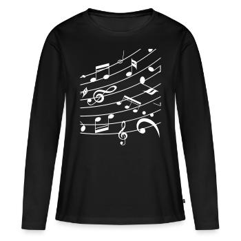 sheet music - Women's Premium Organic Long Sleeve Shirt - black - Front - Julia (174cm)