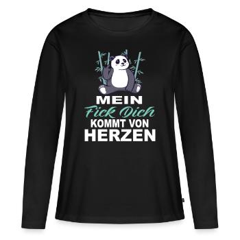 Mein Fick Dich Kommt Von Herzen - Fick Dich - Frauen Premium Bio Langarmshirt - Schwarz - Vorne - Julia (174cm)