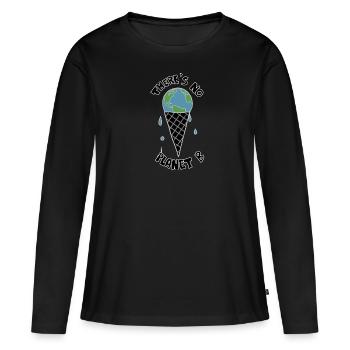 Climate protection earth - Women's Premium Organic Long Sleeve Shirt - black - Front - Julia (174cm)