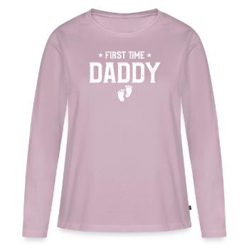 Papa To Be Premier Time Daddy - T-shirt manches longues Premium bio Femme - rose poudré - Devant - Julia (174cm)