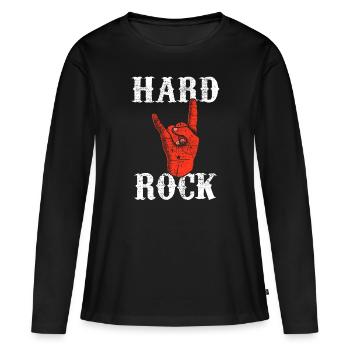 hard rock - T-shirt manches longues Premium bio Femme - noir - Devant - Julia (174cm)