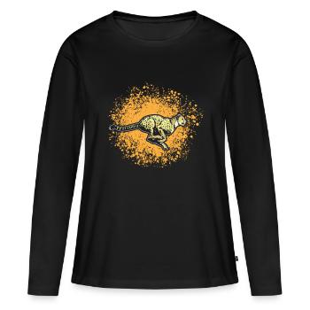 Guépard - T-shirt manches longues Premium bio Femme - noir - Devant - Julia (174cm)