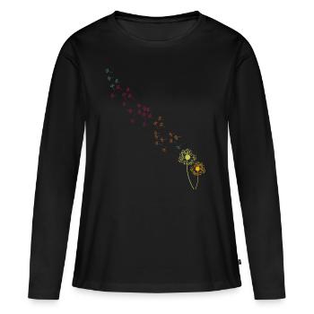 pissenlit pissenlit - T-shirt manches longues Premium bio Femme - noir - Devant - Julia (174cm)