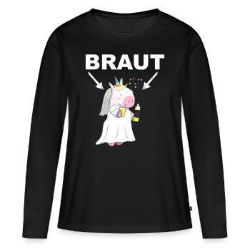Braut - Frauen Premium Bio Langarmshirt - Schwarz - Vorne - Julia (174cm)