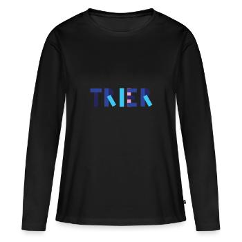 Trier Geometrie - T-shirt manches longues Premium bio Femme - noir - Devant - Julia (174cm)