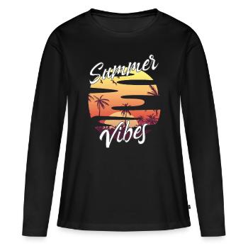 Summer Vibes Summer Summertime Vacation Retro - Women's Premium Organic Long Sleeve Shirt - black - Front - Julia (174cm)