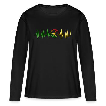 Rastafari Rasta Reggae Cadeau Jah Judah Marley - T-shirt manches longues Premium bio Femme - noir - Devant - Julia (174cm)